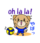 バレーボール犬 フランス語と日本語（個別スタンプ：28）
