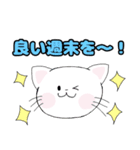 白猫にゃ助の毎日使えるLINEスタンプ（個別スタンプ：8）