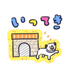 パグのスタンプ カラフル縁取り日本語版（個別スタンプ：21）