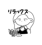 peacse girls (monochrome)（個別スタンプ：31）