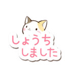 リボンと三毛猫【かわいい文字】（個別スタンプ：20）