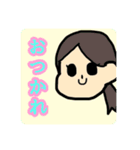 【あいさつ】かわいい女の子（個別スタンプ：3）