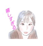 リアクションいろいろ少女（個別スタンプ：4）