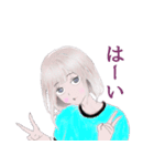 リアクションいろいろ少女（個別スタンプ：15）