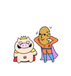ブタきんぐとチキぱん（個別スタンプ：1）