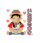 【ONE PIECE×猫とクマ】ドット絵風キャラ（個別スタンプ：2）