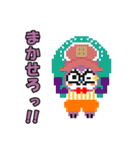 【ONE PIECE×猫とクマ】ドット絵風キャラ（個別スタンプ：5）