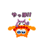 【ONE PIECE×猫とクマ】ドット絵風キャラ（個別スタンプ：10）