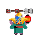 【ONE PIECE×猫とクマ】ドット絵風キャラ（個別スタンプ：24）