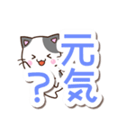 くろぶちネコ【大文字編】（個別スタンプ：3）