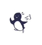 大人ペンギンのモノクロスタンプ（個別スタンプ：4）