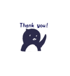 大人ペンギンのモノクロスタンプ（個別スタンプ：5）