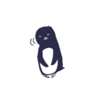 大人ペンギンのモノクロスタンプ（個別スタンプ：8）