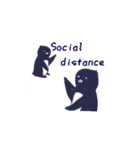 大人ペンギンのモノクロスタンプ（個別スタンプ：14）
