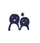 大人ペンギンのモノクロスタンプ（個別スタンプ：17）