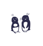 大人ペンギンのモノクロスタンプ（個別スタンプ：18）
