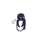 大人ペンギンのモノクロスタンプ（個別スタンプ：19）