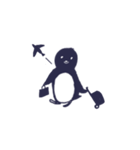 大人ペンギンのモノクロスタンプ（個別スタンプ：31）
