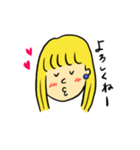 金髪の女の子 使えることば（個別スタンプ：5）