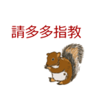 大人女子の栗鼠スタンプ 中国語(繁体)版（個別スタンプ：6）