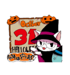 眼鏡猫のハロウィーンスタンプ（個別スタンプ：5）