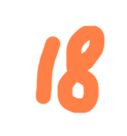 1〜24までの数字スタンプ（個別スタンプ：18）