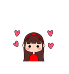 カチューシャ女の子(ロング)（個別スタンプ：1）