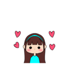 カチューシャ女の子(ロング)（個別スタンプ：4）