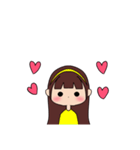 カチューシャ女の子(ロング)（個別スタンプ：6）