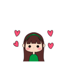 カチューシャ女の子(ロング)（個別スタンプ：7）