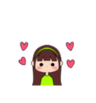 カチューシャ女の子(ロング)（個別スタンプ：8）