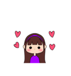 カチューシャ女の子(ロング)（個別スタンプ：9）