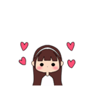 カチューシャ女の子(ロング)（個別スタンプ：12）