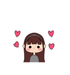 カチューシャ女の子(ロング)（個別スタンプ：13）