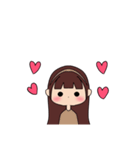 カチューシャ女の子(ロング)（個別スタンプ：14）