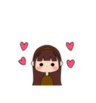 カチューシャ女の子(ロング)（個別スタンプ：15）