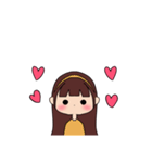 カチューシャ女の子(ロング)（個別スタンプ：16）