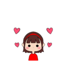 カチューシャ女の子(ショート)（個別スタンプ：1）