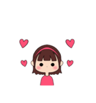 カチューシャ女の子(ショート)（個別スタンプ：2）