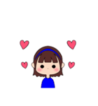 カチューシャ女の子(ショート)（個別スタンプ：3）