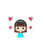 カチューシャ女の子(ショート)（個別スタンプ：4）