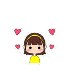 カチューシャ女の子(ショート)（個別スタンプ：6）