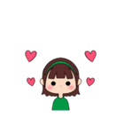 カチューシャ女の子(ショート)（個別スタンプ：7）