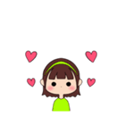 カチューシャ女の子(ショート)（個別スタンプ：8）