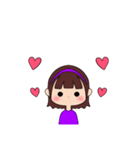カチューシャ女の子(ショート)（個別スタンプ：9）