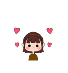 カチューシャ女の子(ショート)（個別スタンプ：15）