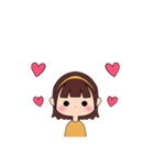 カチューシャ女の子(ショート)（個別スタンプ：16）