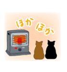黒猫と茶猫のゆる～いスタンプ【冬】（個別スタンプ：24）