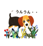 ビーグル犬の紙絵スタンプ【日常】（個別スタンプ：4）