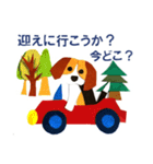 ビーグル犬の紙絵スタンプ【日常】（個別スタンプ：22）